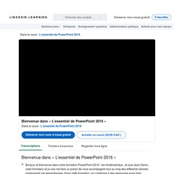 « L'essentiel de PowerPoint 2016 » - LinkedIn Learning