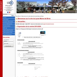 Actus Résidence sur site internet du lycée Maine de Biran