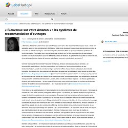 Amazon » : les systèmes de recommandation d’ouvrages