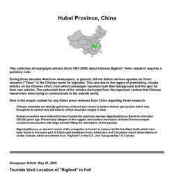 Bigfoot / Yeren Reports from China