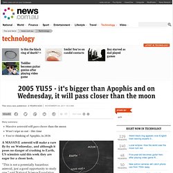 2005 YU55 - it's bigger than Apophis and on Wednesday, it will pass closer than the moon