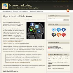 Bigger Brain = Social Media Success