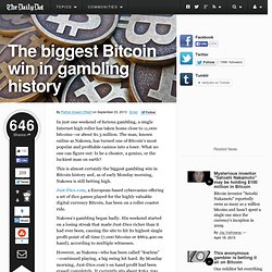 The biggest Bitcoin win in gambling history