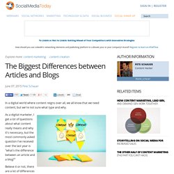 The Biggest Differences between Articles and Blogs