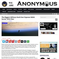 The Biggest Military Hack Ever Exposes NASA's Top Secret 'UFO Files' AnonHQ
