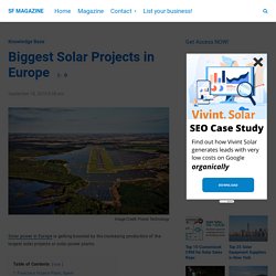Biggest Solar Projects in Europe