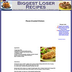 Biggest Loser Recipes - Pecan-Crusted Chicken