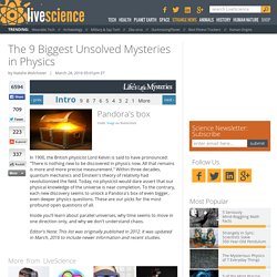 The Biggest Unsolved Mysteries in Physics