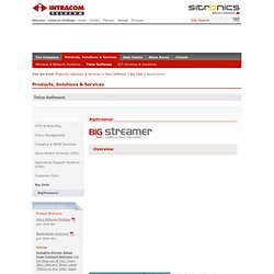 - BigStreamer, Big Data Analytics & Complex Event Processing platform