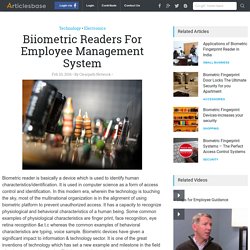 Biiometric Readers For Employee Management System