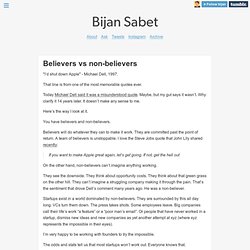 Believers vs non-believers
