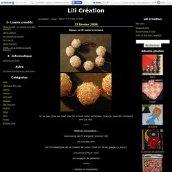 Bijoux en fil métal crocheté - Lili Création