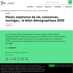 Bilan démographique 2020 : les chiffres de l'Insee