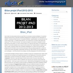 Bilan projet iPad 2012-2013