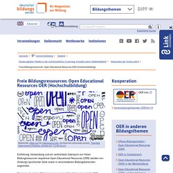 Freie Bildungsressourcen. Open Educational Resources OER (Hochschulbildung) - [ Deutscher Bildungsserver ]