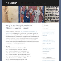 Bilingual (Latin/English) Hardcover Editions of Aquinas