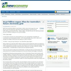 $240 billion cuppa: Plan for Australia's future electricity grid