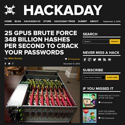 25 GPUs brute force 348 billion hashes per second to crack your passwords