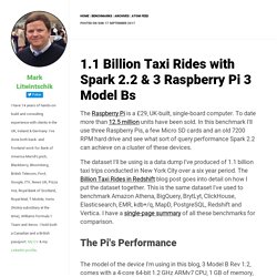 1.1 Billion Taxi Rides with Spark 2.2 & 3 Raspberry Pi 3 Model Bs