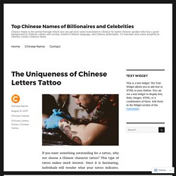 The Uniqueness of Chinese Letters Tattoo
