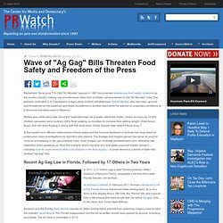 Wave of "Ag Gag" Bills Threaten Food Safety and Freedom of the Press