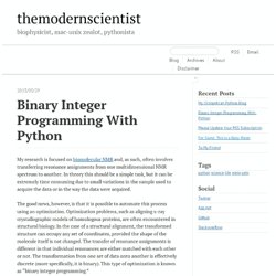Binary Integer Programming With Python