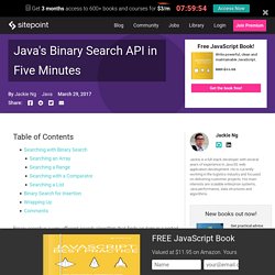 Java's Binary Search API in Five Minutes - SitePoint