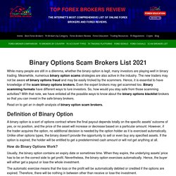 Binary Options Fraud 2021