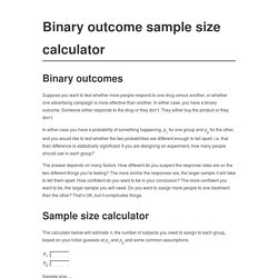 Binary sample size calculator