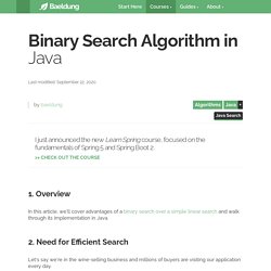 Binary Search Algorithm in Java