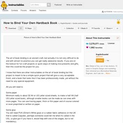 How to bind your own Hardback Book
