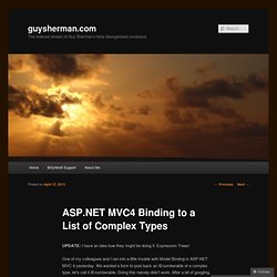 ASP.NET MVC4 Binding to a List of Complex Types