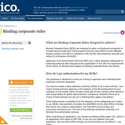 Binding corporate rules