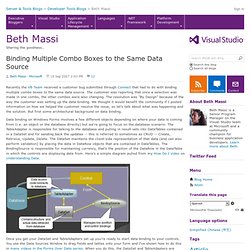 Binding Multiple Combo Boxes to the Same Data Source - Beth Massi - Sharing the goodness