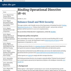 cyber.dhs.gov - Binding Operational Directive 18-01