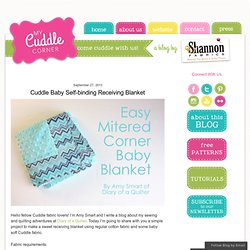 Cuddle Baby Self-binding Receiving Blanket
