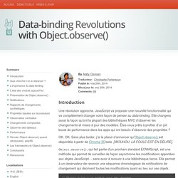 Data-binding Revolutions with Object.observe()