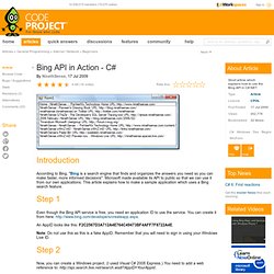 Bing API in Action - C#
