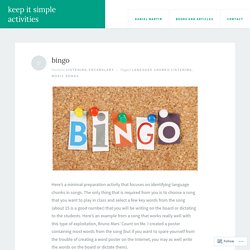 bingo – keep it simple activities