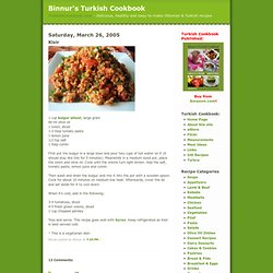 Binnur's Turkish Cookbook: Kisir