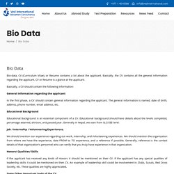 » Bio Data