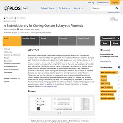 A Biobrick Library for Cloning Custom Eukaryotic Plasmids