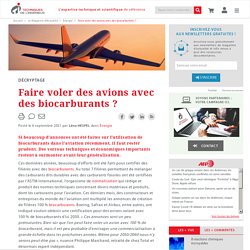 Faire voler des avions avec des biocarburants ?