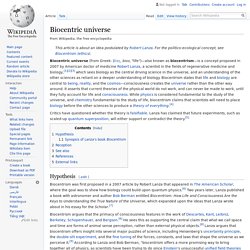 Biocentric universe - Wikipedia