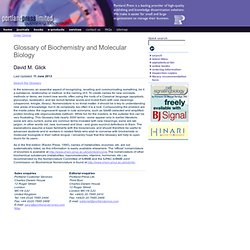 Glossary of Biochemistry and Molecular Biology