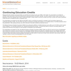 BioConference Live / Continuing Education Credits