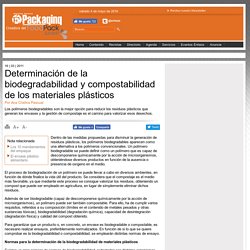 Determinación de la biodegradabilidad y compostabilidad de los materiales plásticos