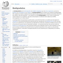 Biodégradation
