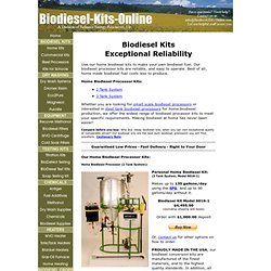 Home Biodiesel Kits, Biodiesel Processors for Making Biodiesel At Home