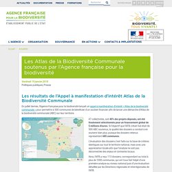 Les Atlas de la Biodiversité Communale soutenus par l’Agence française pour la biodiversité